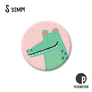 Magnet mit Zeichnung eines Krokodils mit Herzaugenvon von Pickmotion