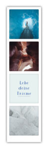 Photostreifen mit blauem Theme "Lebe deine Träume" von Pickmotion