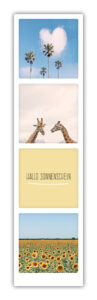 Photostreifen mit gelben Theme "Hallo Sonnenschein" von Pickmotion
